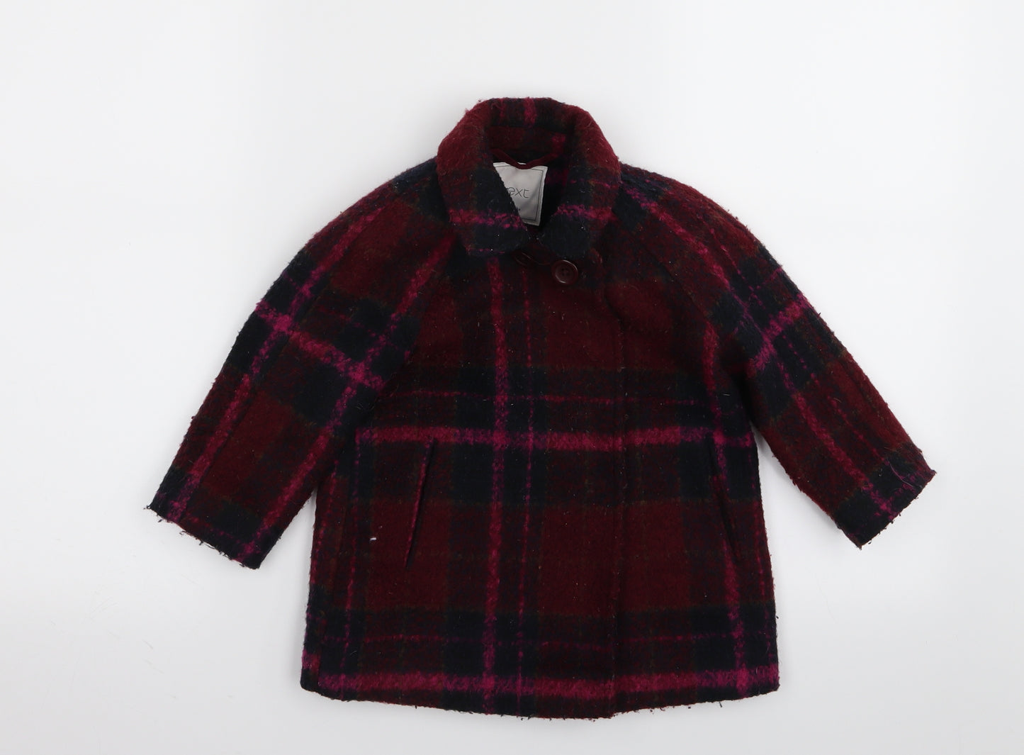 NEXT Girls Multicoloured Check  Basic Coat Coat Size 18-24 Months