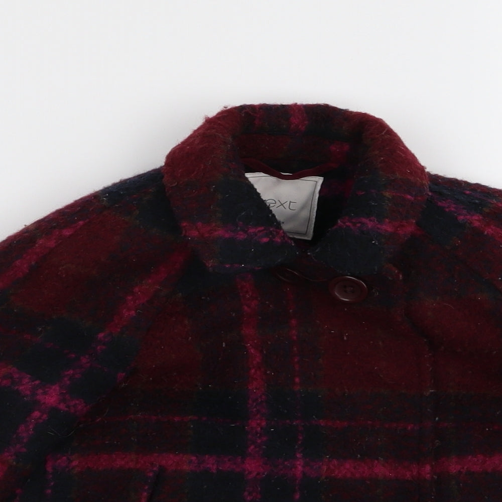 NEXT Girls Multicoloured Check  Basic Coat Coat Size 18-24 Months