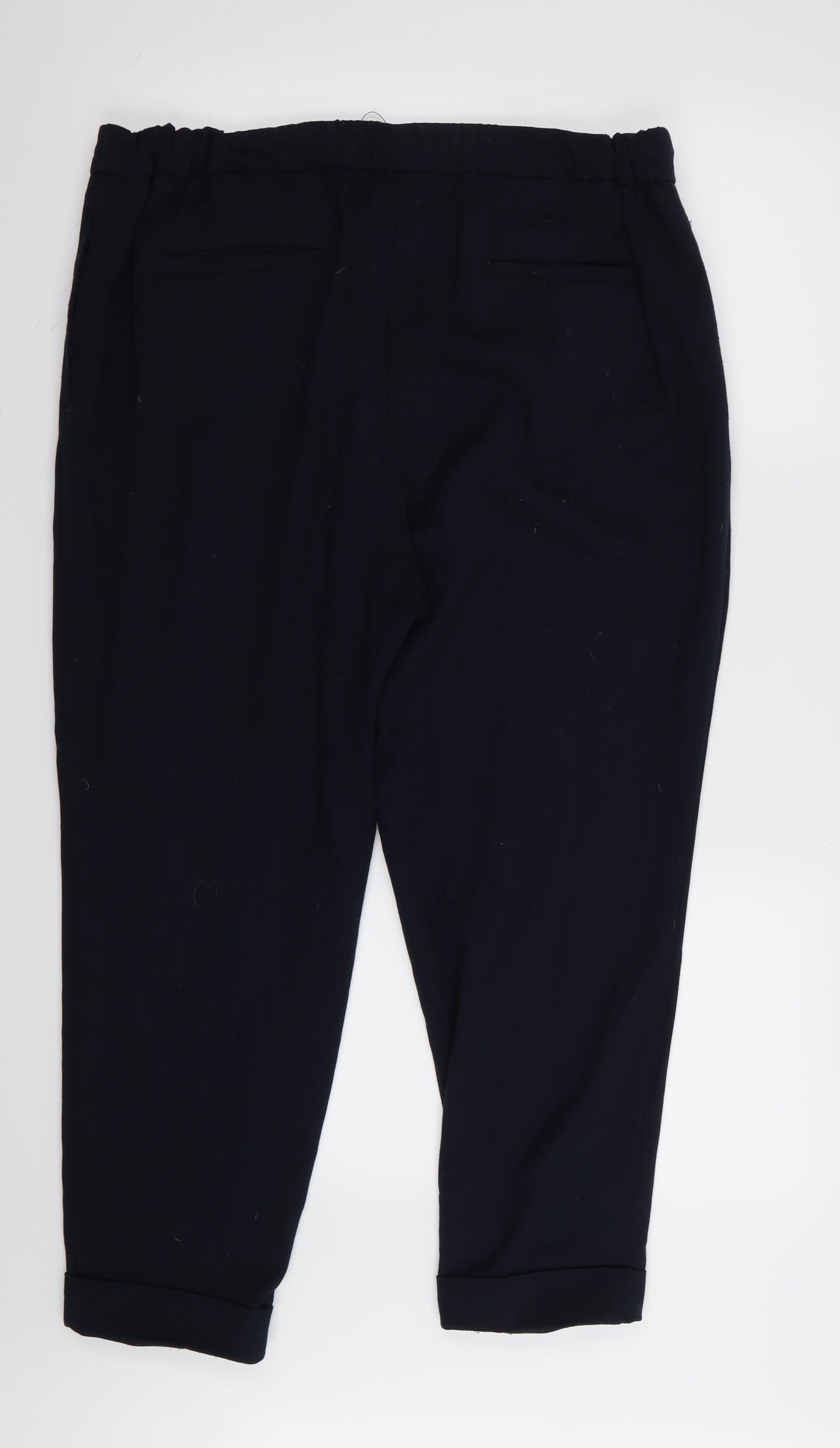 M&S Womens Blue   Trousers  Size 16 L26 in - Stretch waistband