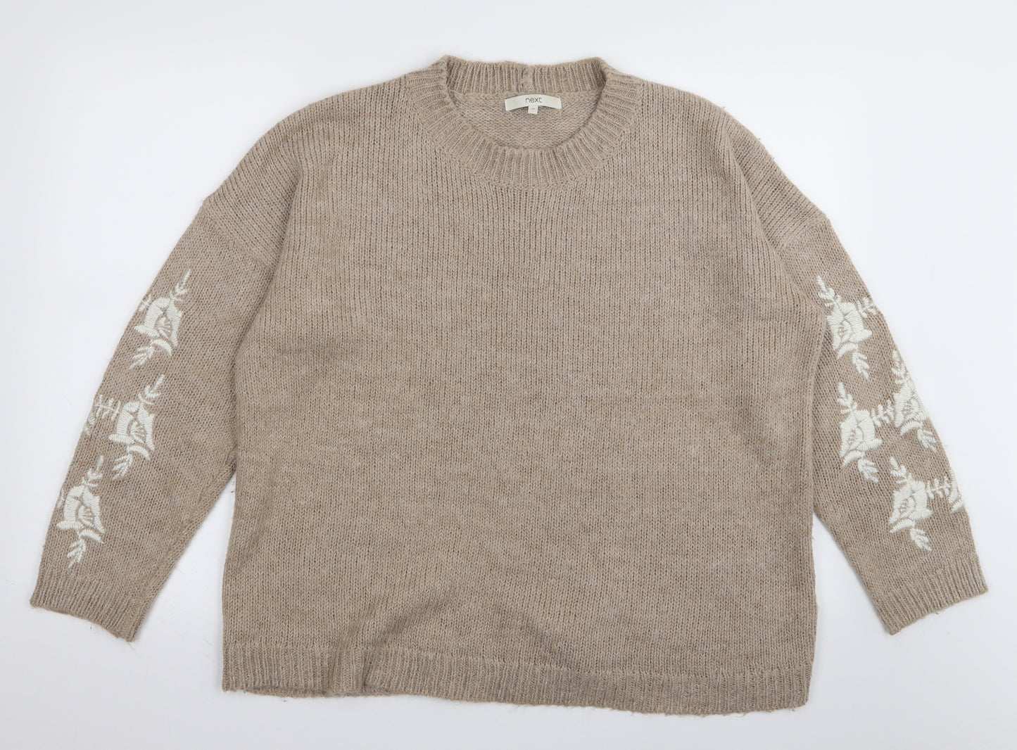 NEXT Womens Beige Floral  Pullover Jumper Size 16