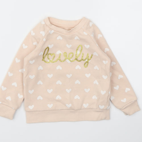 Primark Girls Pink   Pullover Jumper Size 9-12 Months