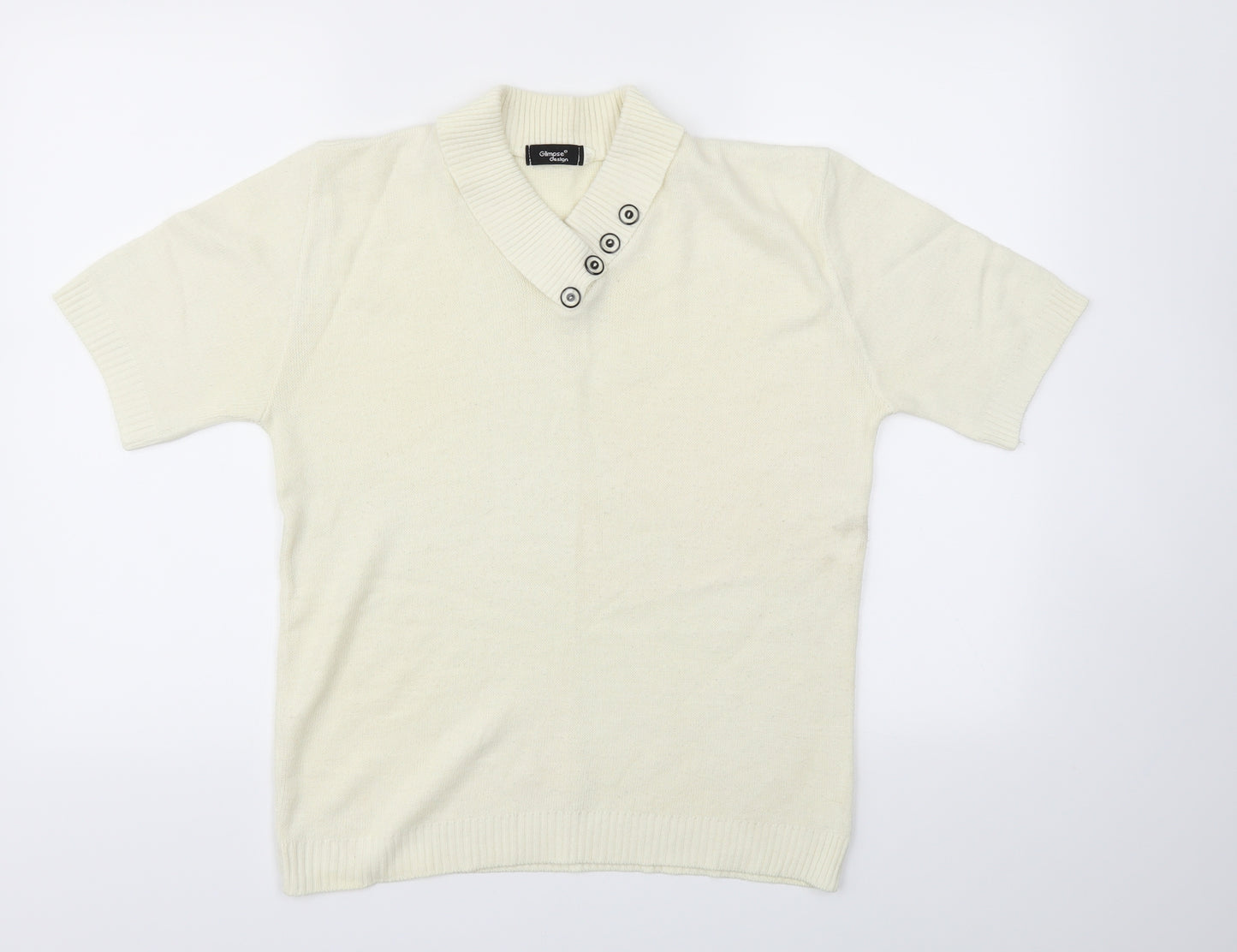 GLIMPSE DESIGN  Womens Ivory   Basic T-Shirt Size M