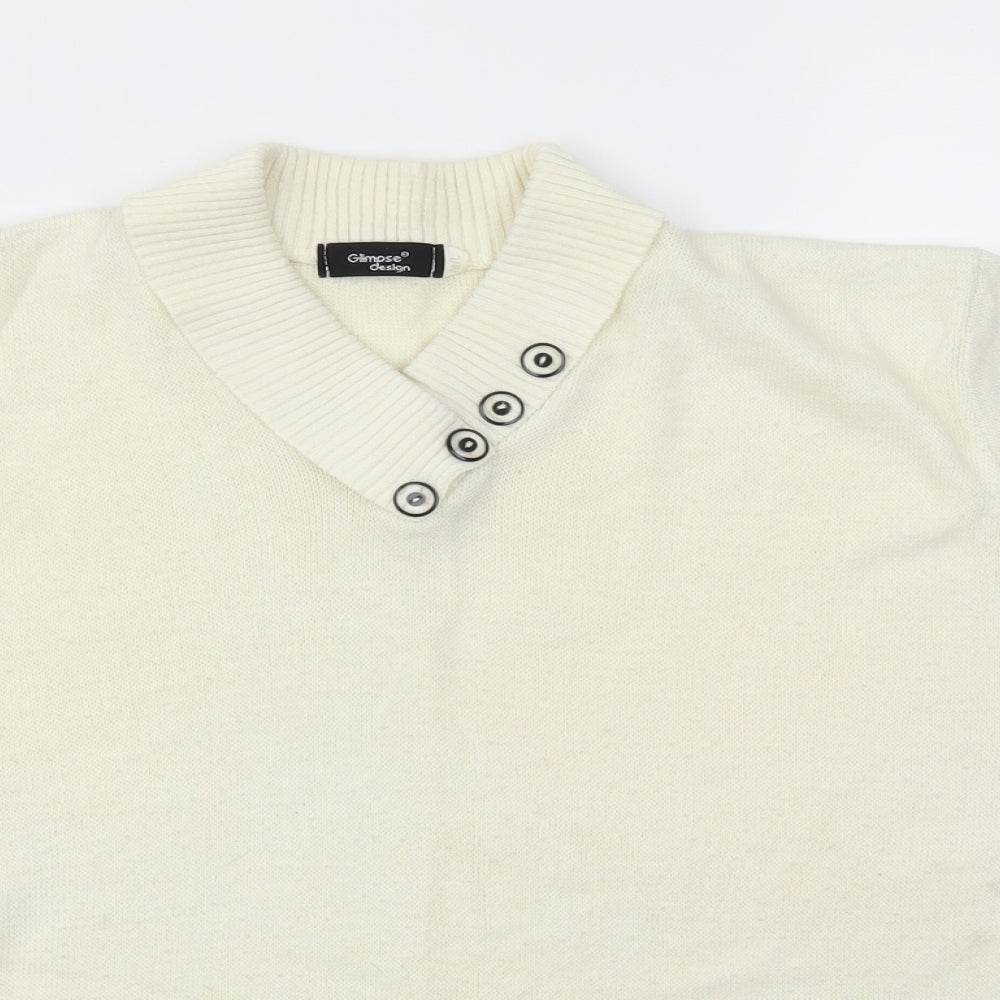 GLIMPSE DESIGN  Womens Ivory   Basic T-Shirt Size M