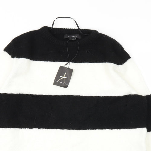 Primark Womens Black Striped  Pullover Jumper Size 16