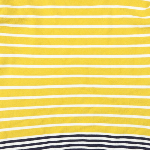 JOULES KNITWEAR Womens Yellow Striped  Pullover Jumper Size 12