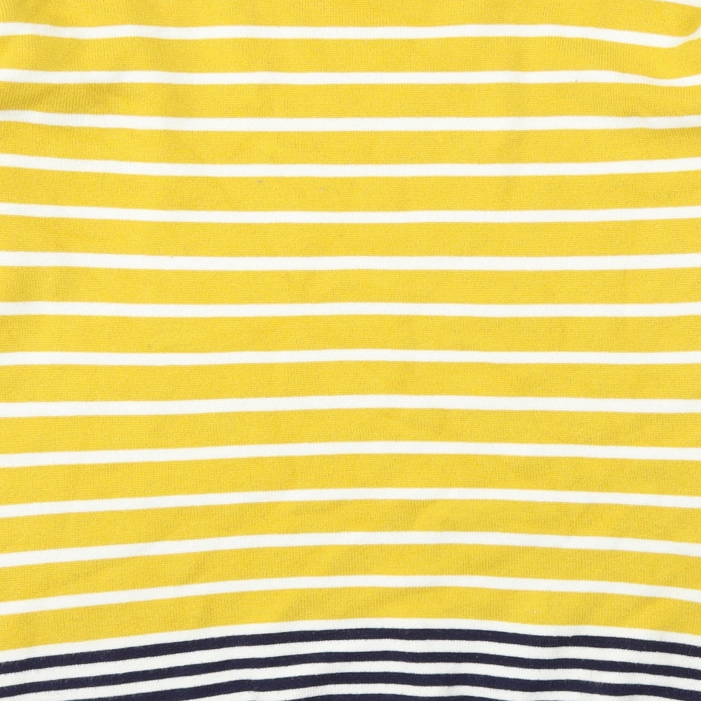 JOULES KNITWEAR Womens Yellow Striped  Pullover Jumper Size 12