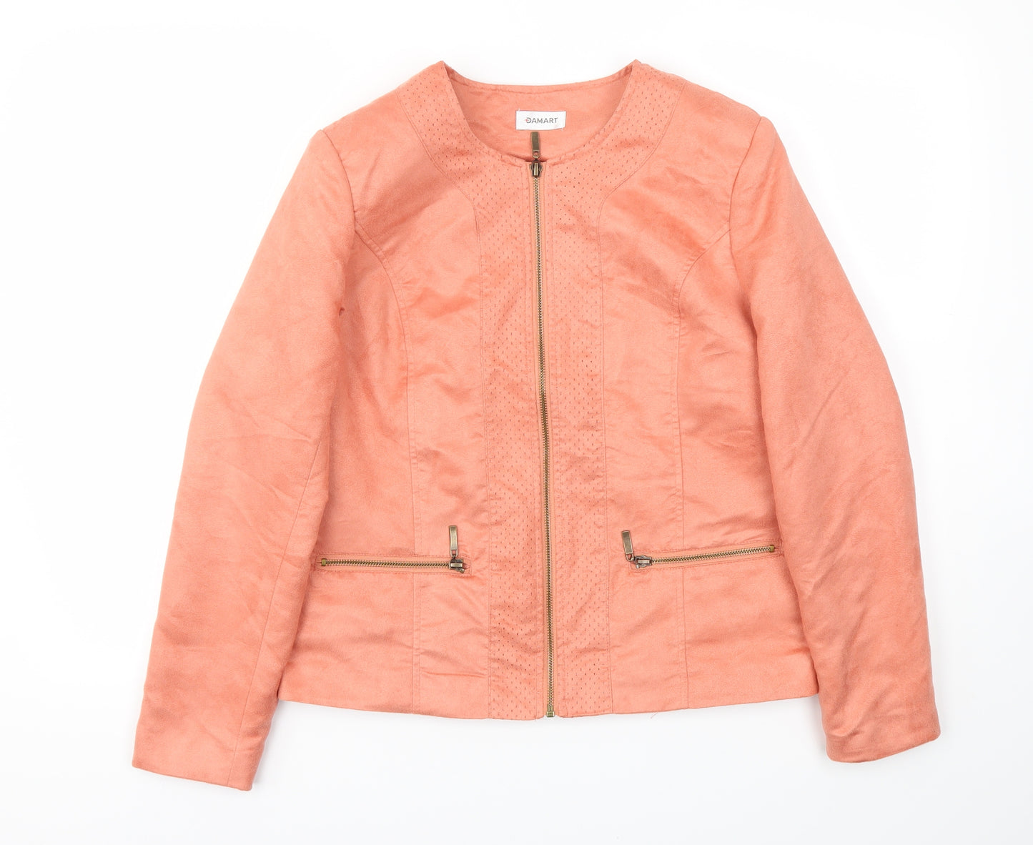 Damart Womens Orange   Jacket Coat Size 10
