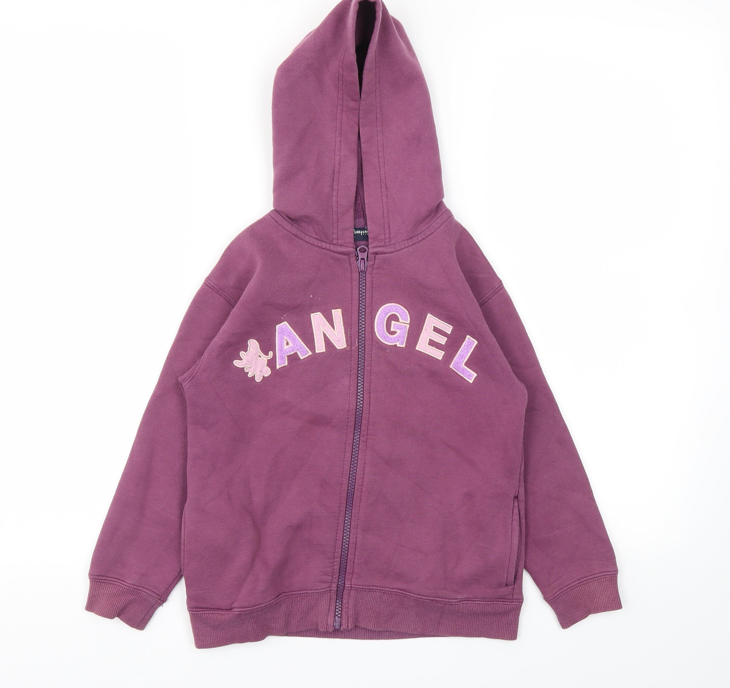 Disney Girls Purple Animal Print  Full Zip Hoodie Size 6 Years