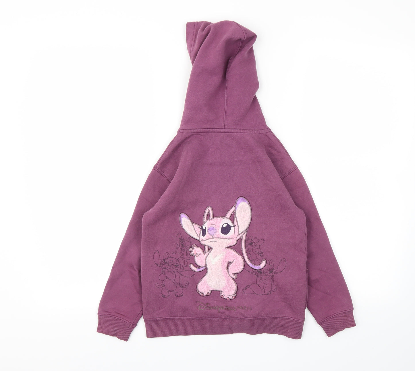 Disney Girls Purple Animal Print  Full Zip Hoodie Size 6 Years