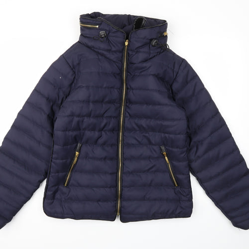 EUROPA FASHIONS Womens Blue   Jacket Coat Size L