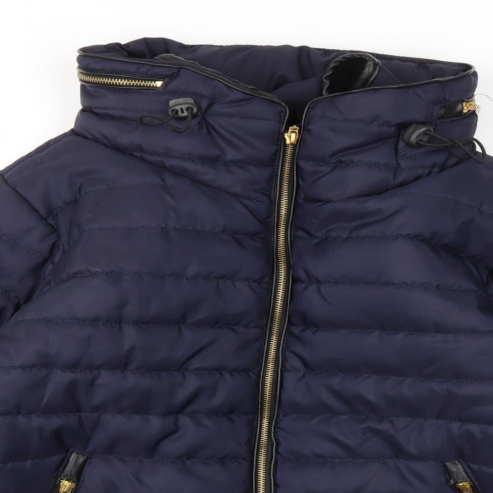 EUROPA FASHIONS Womens Blue   Jacket Coat Size L