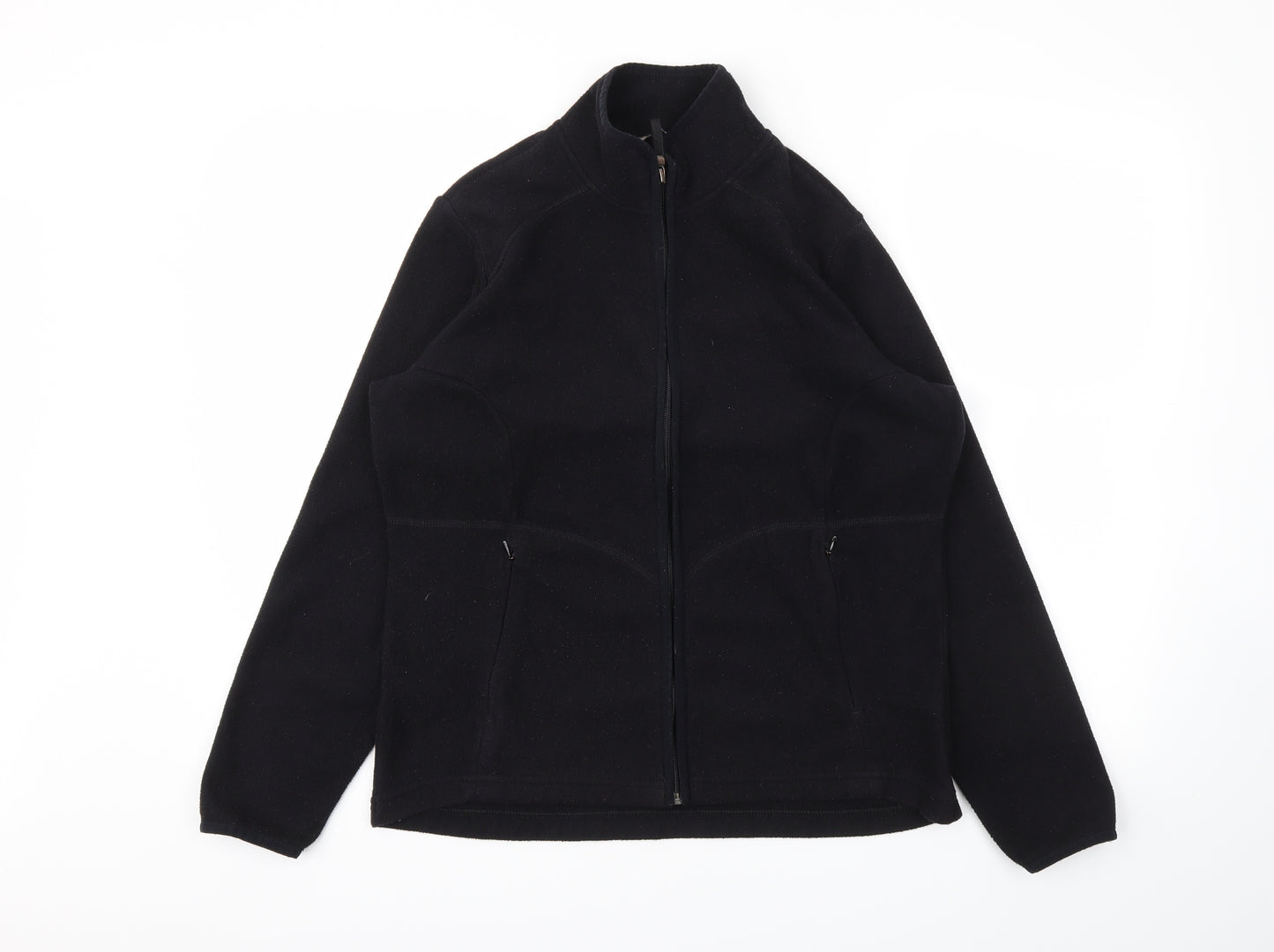 M&S Womens Black   Full Zip Jumper Size 14
