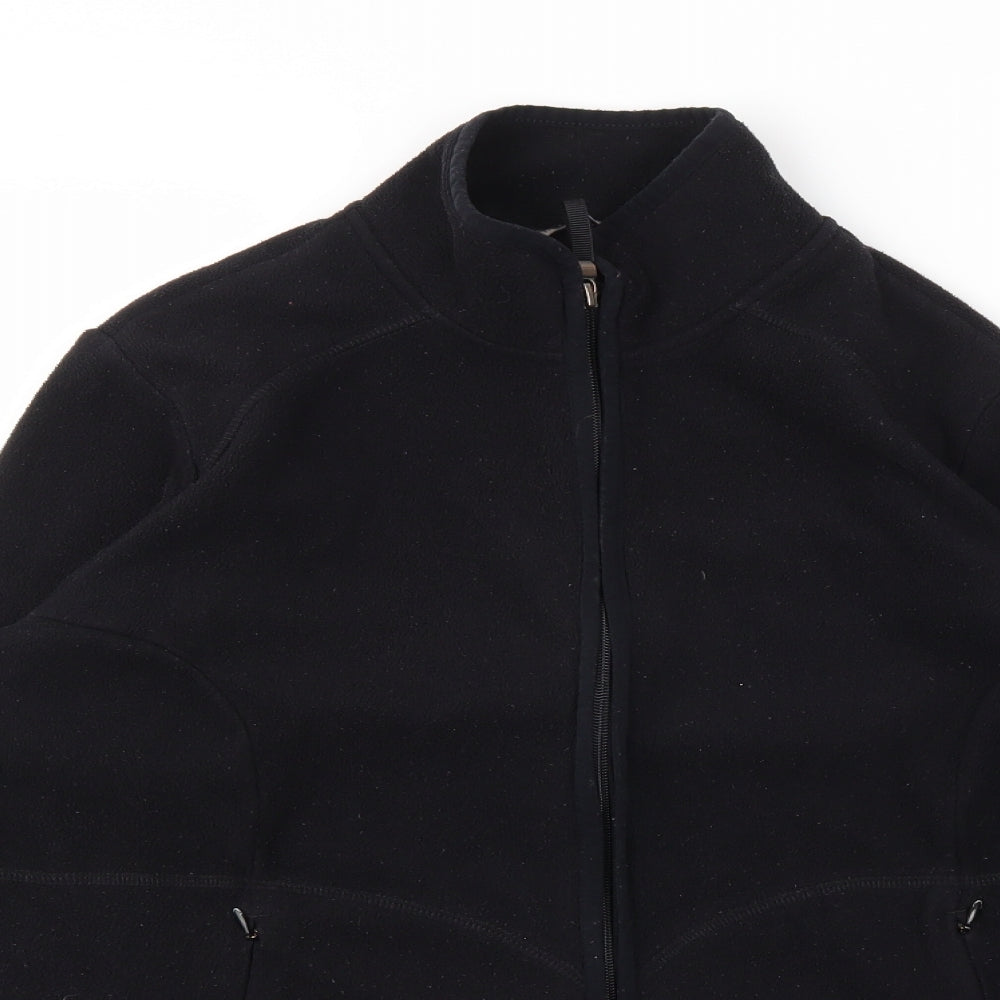 M&S Womens Black   Full Zip Jumper Size 14