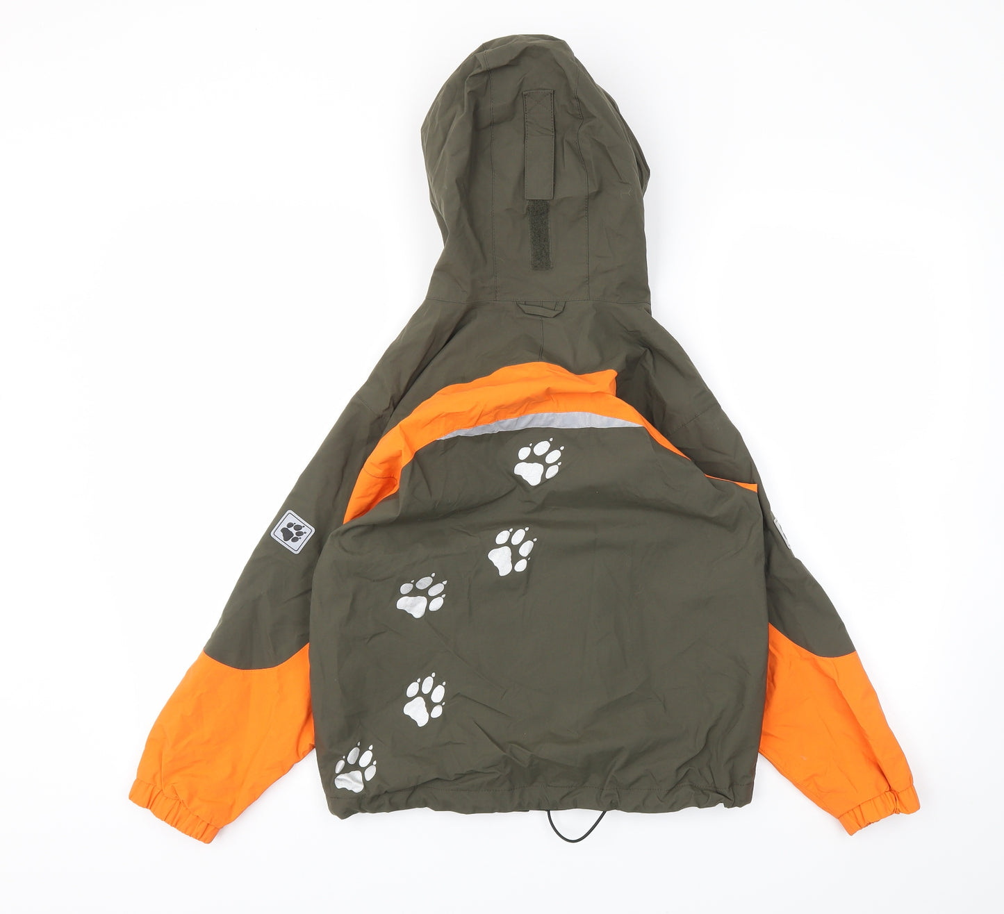 Jack Wolfskin Boys Green Animal Print  Basic Coat Coat Size 8-9 Years