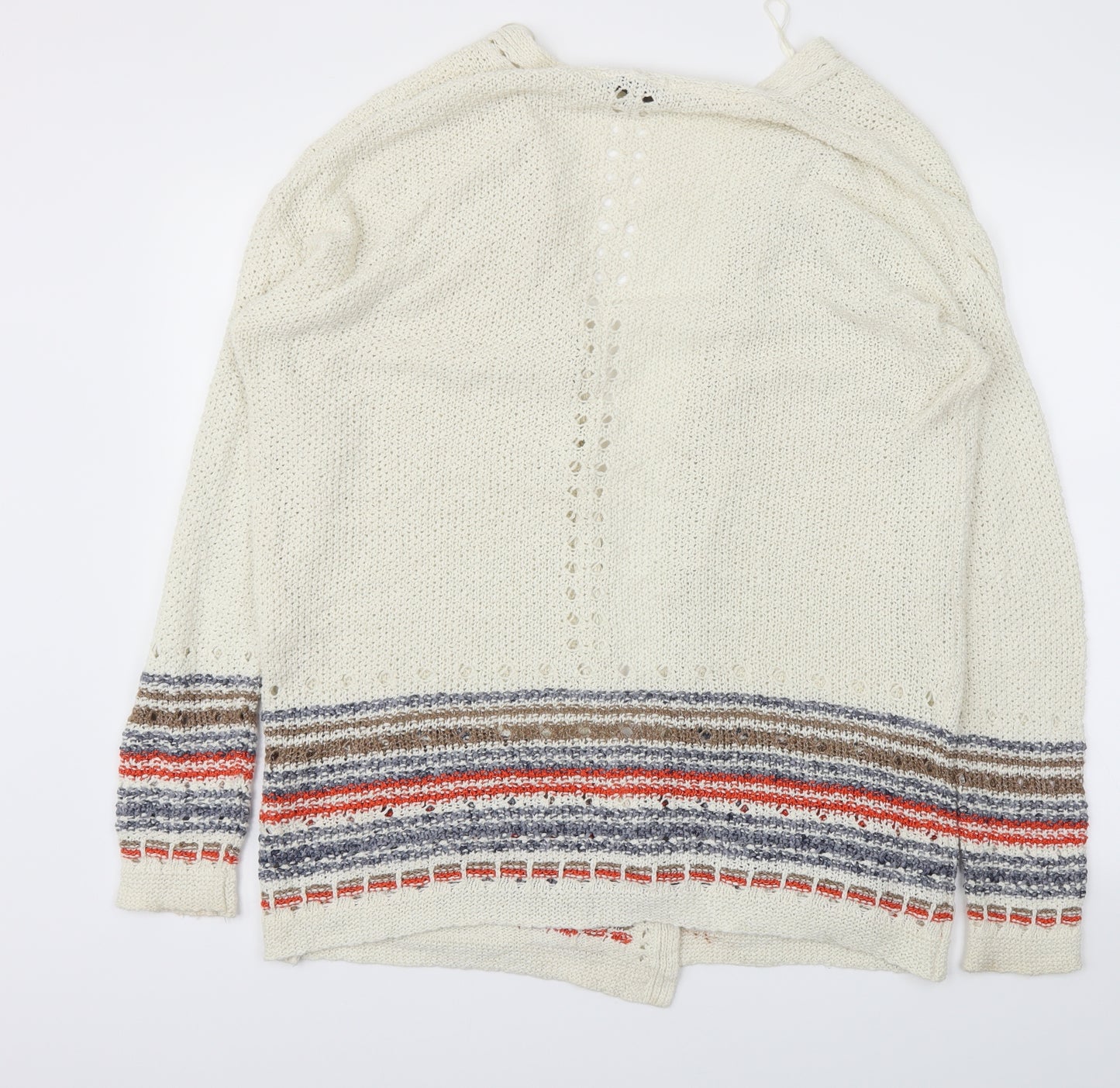 NEXT Womens Ivory Striped  Cardigan Jumper Size 12