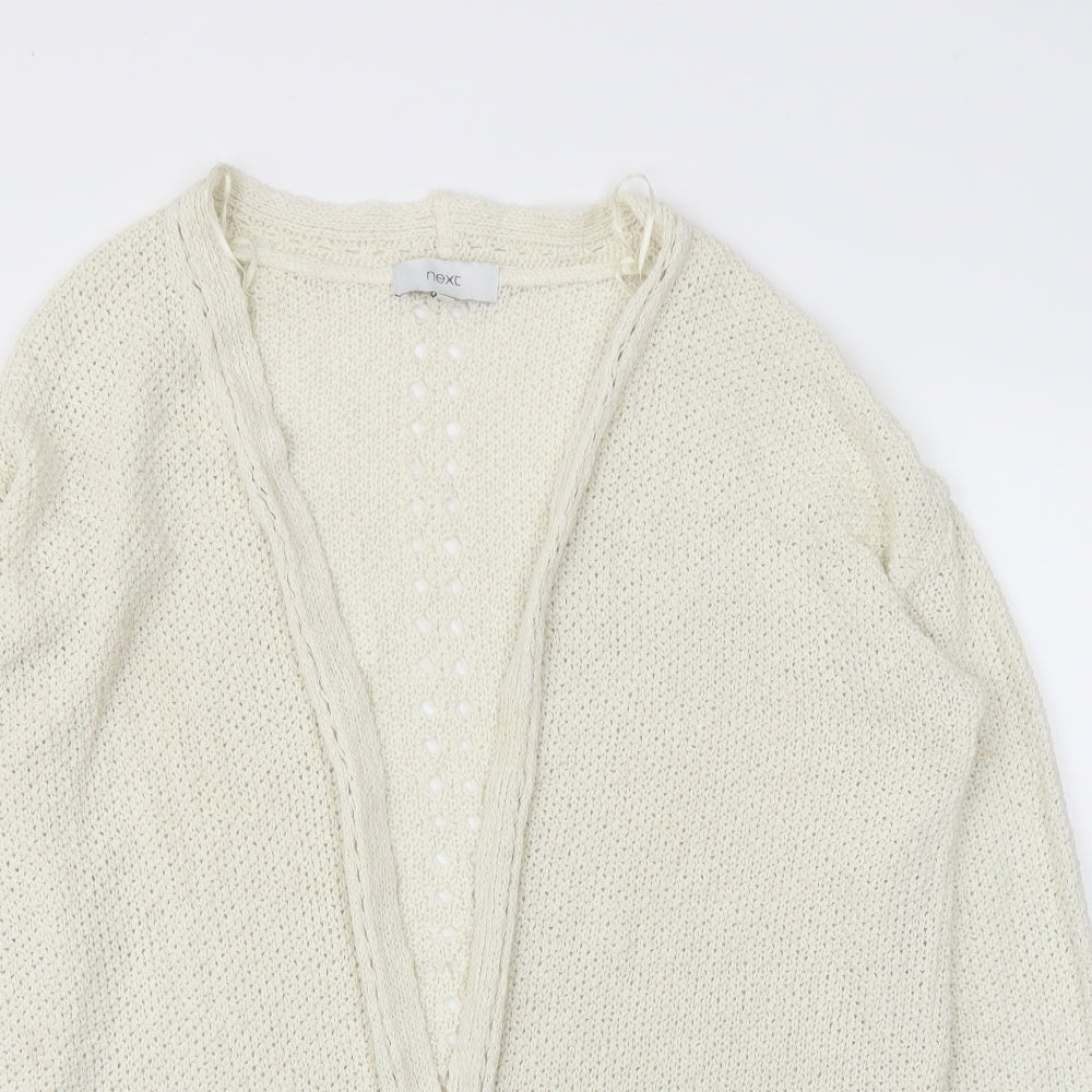 NEXT Womens Ivory Striped  Cardigan Jumper Size 12