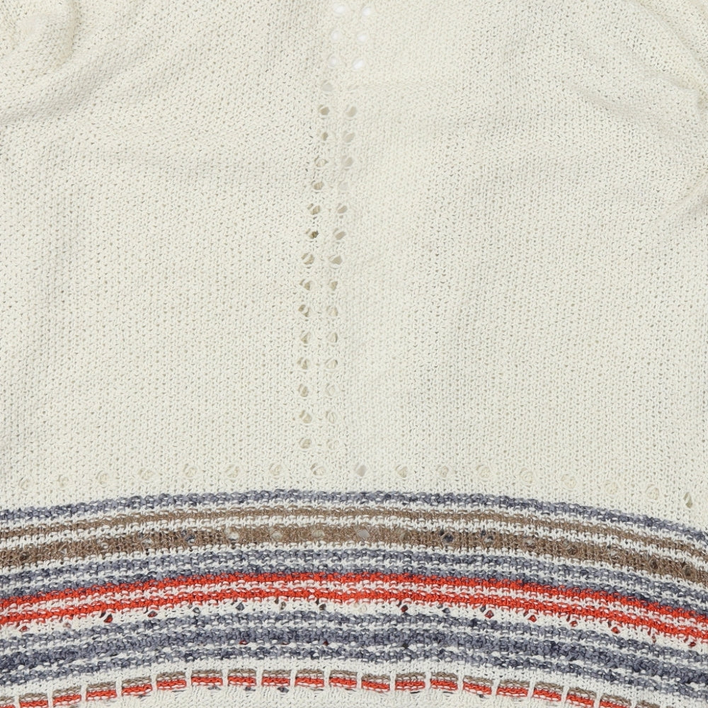 NEXT Womens Ivory Striped  Cardigan Jumper Size 12