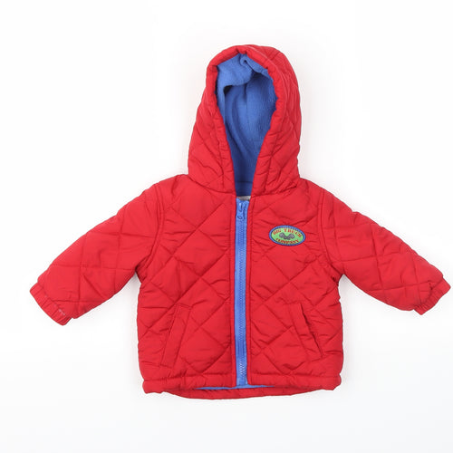 Babaluno Boys Red   Basic Coat Coat Size 3-6 Months