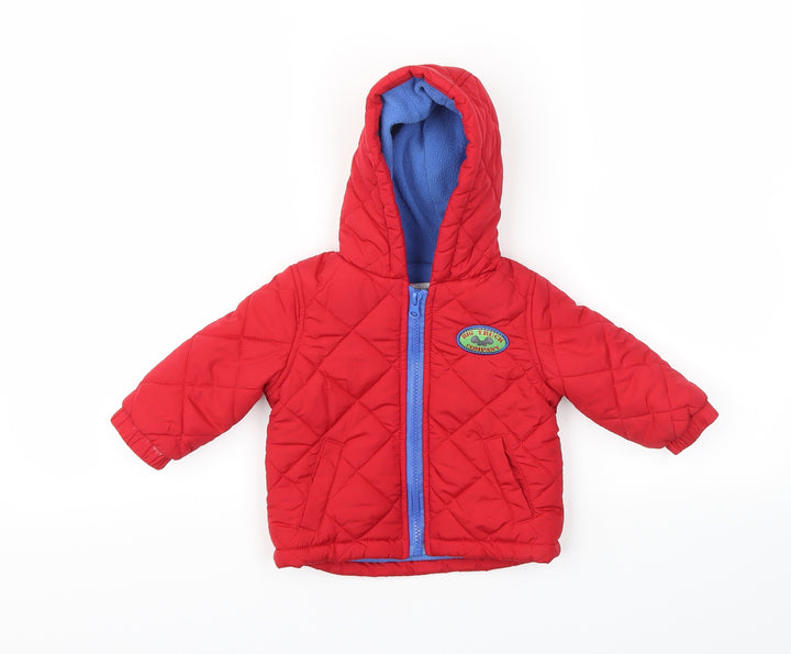Babaluno Boys Red Basic Coat Coat Size 3-6 Months
