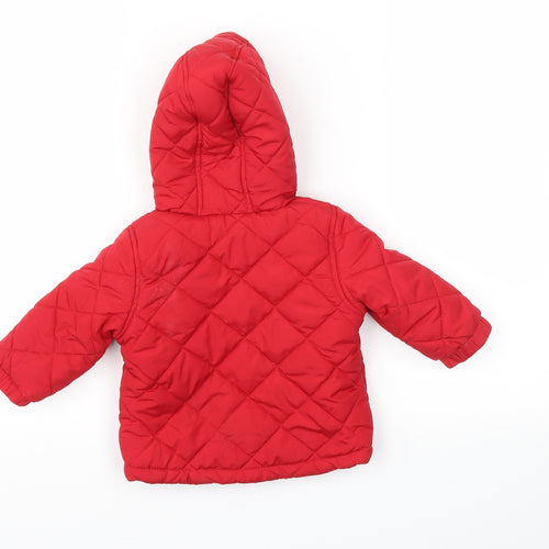Babaluno Boys Red   Basic Coat Coat Size 3-6 Months