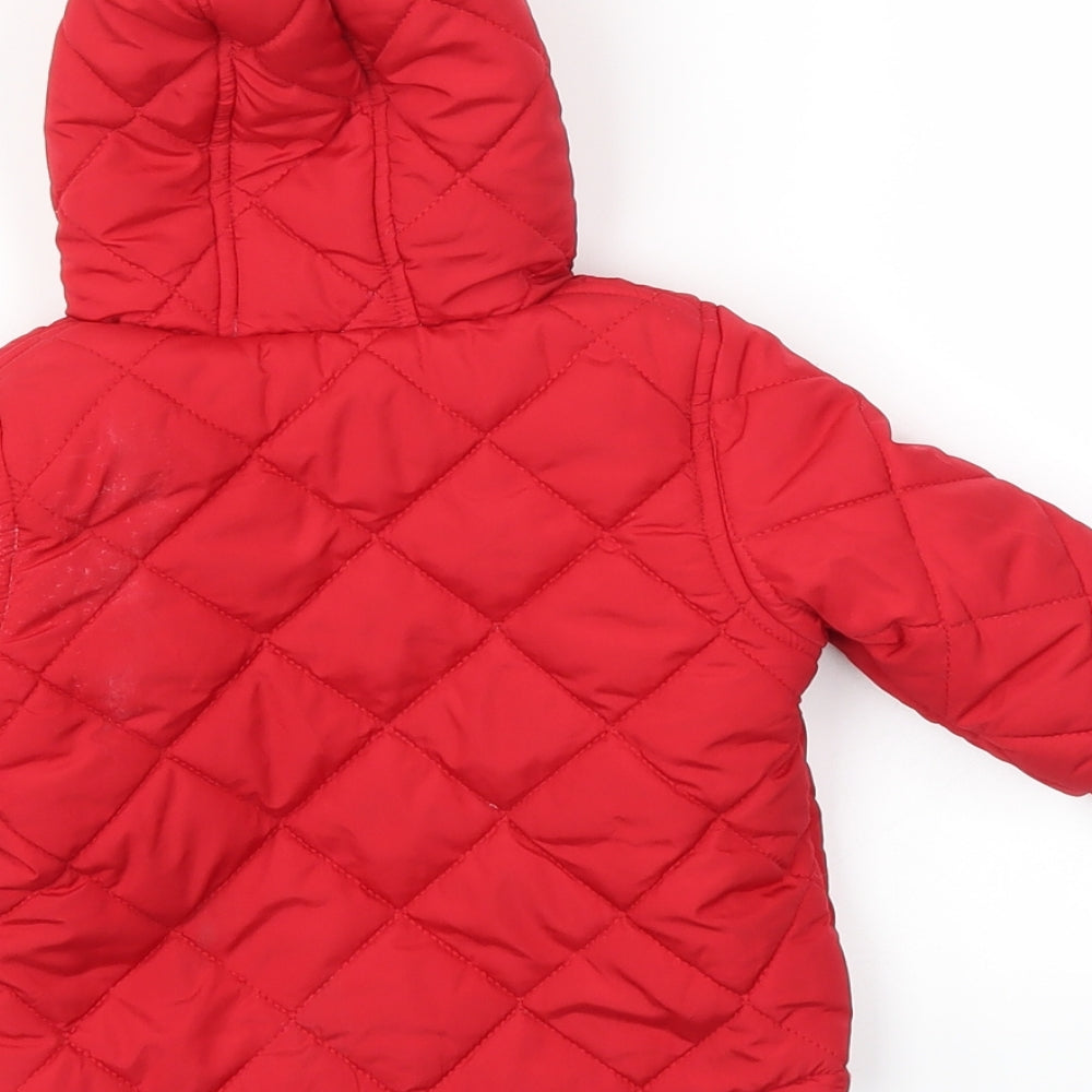 Babaluno Boys Red   Basic Coat Coat Size 3-6 Months