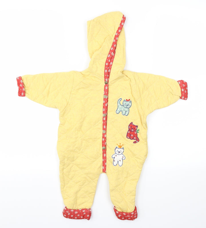 BABYBAY Boys Yellow Animal Print  Jacket  Size 3-6 Months