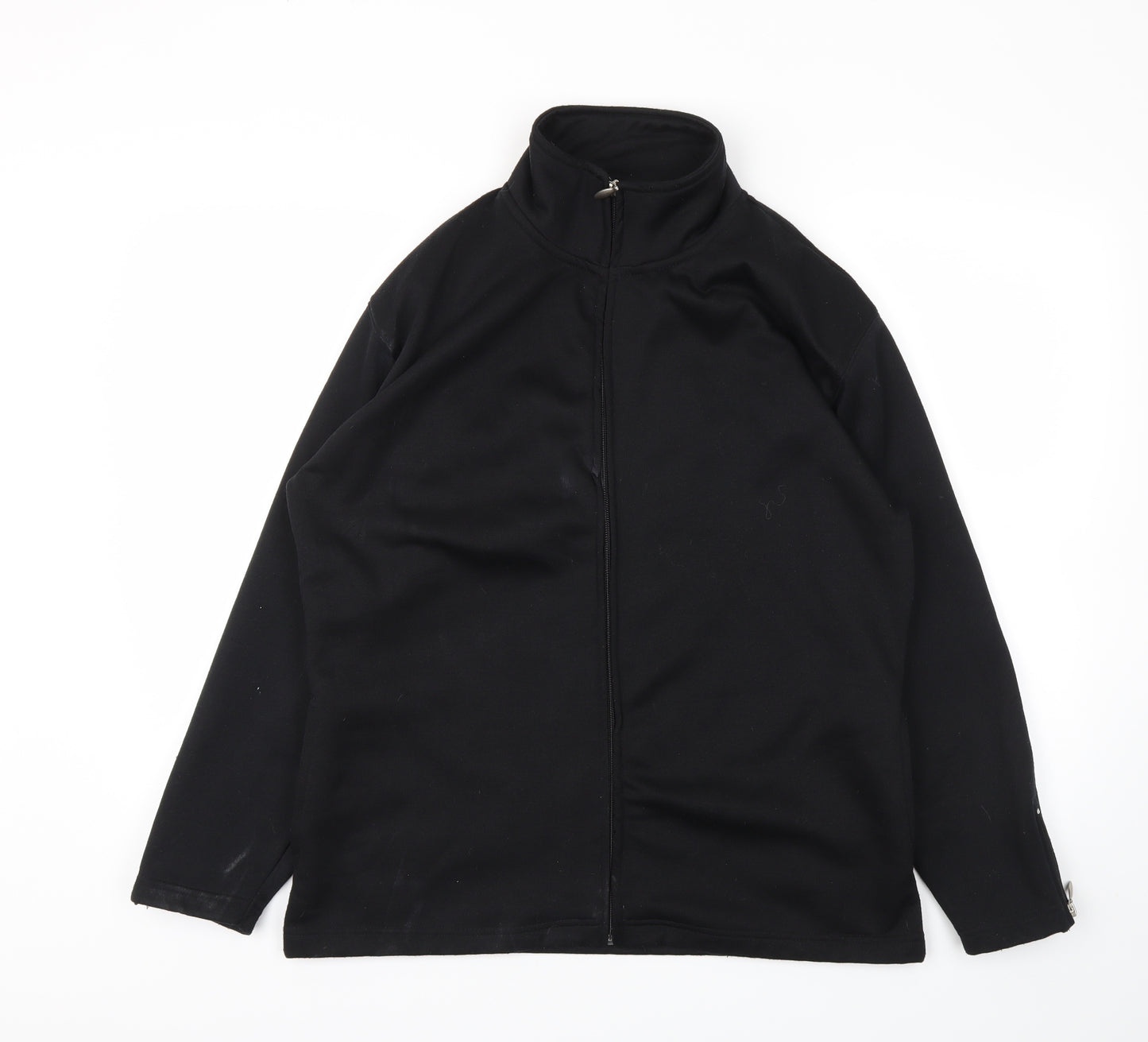 Casual Wear Mens Black   Full Zip Hoodie Size L