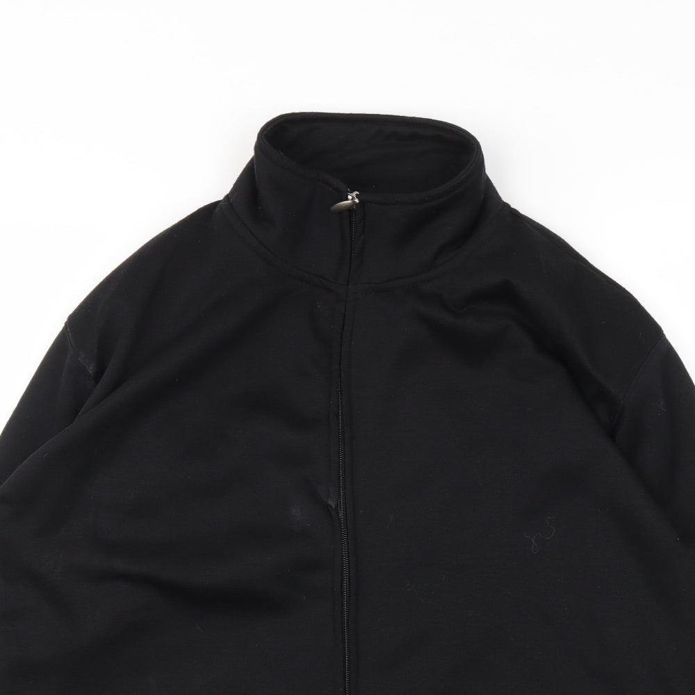 Casual Wear Mens Black   Full Zip Hoodie Size L