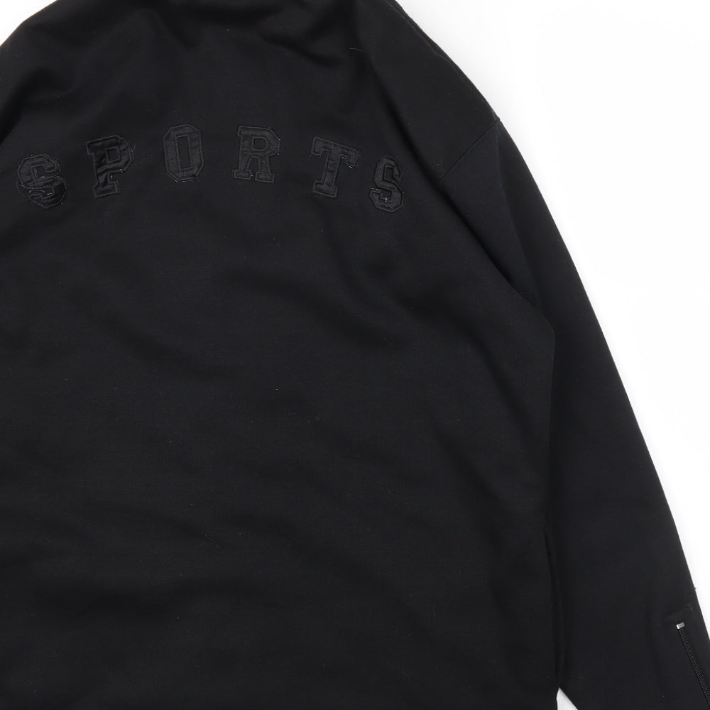 Casual Wear Mens Black   Full Zip Hoodie Size L
