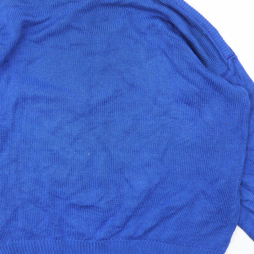 SIBOUETTE Womens Blue Animal Print  Pullover Hoodie Size L