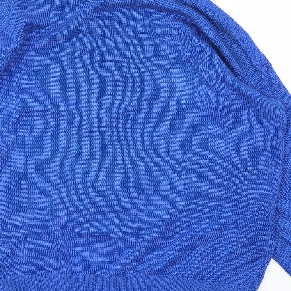 SIBOUETTE Womens Blue Animal Print  Pullover Hoodie Size L
