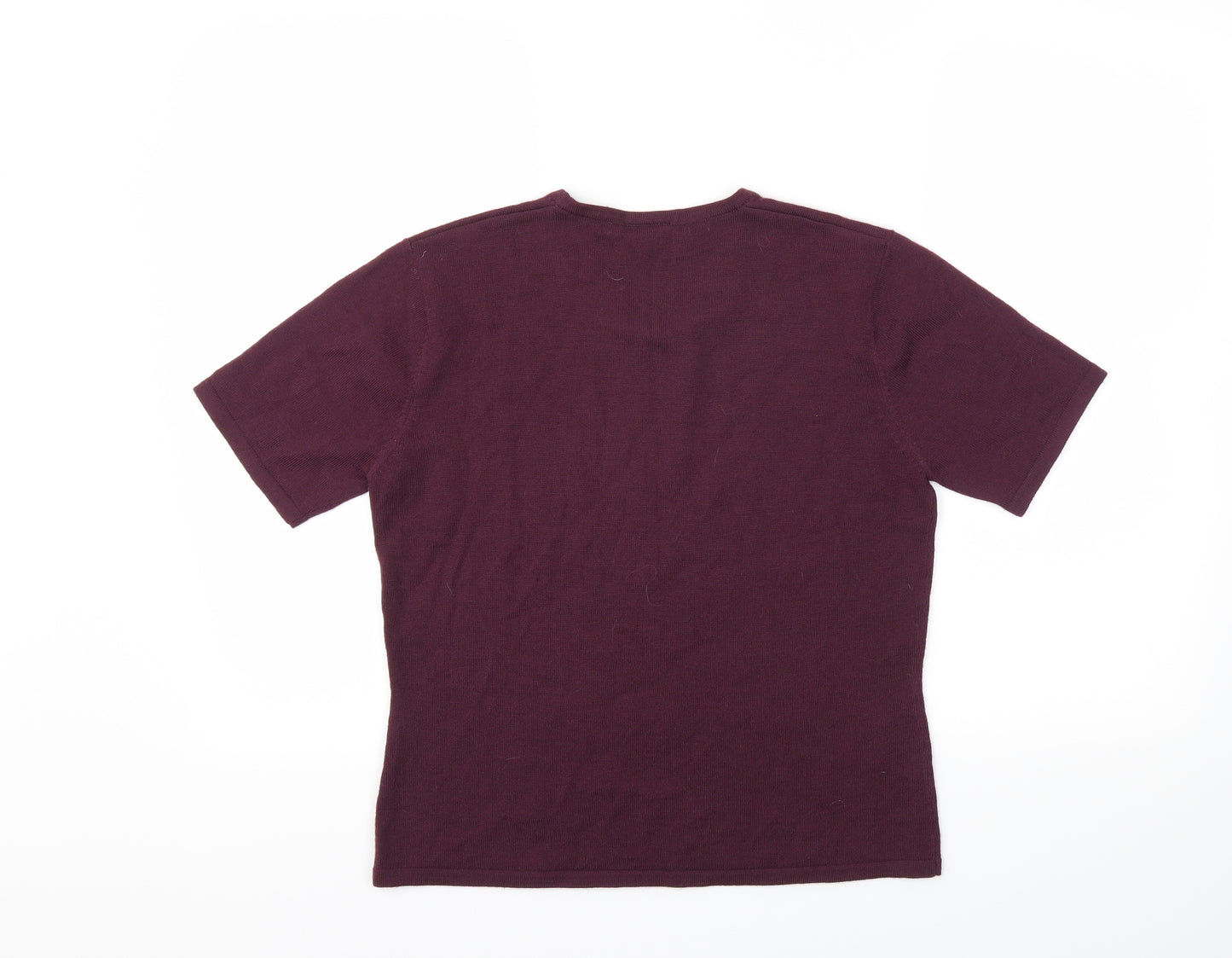 Country Casuals Womens Purple Floral  Basic T-Shirt Size M