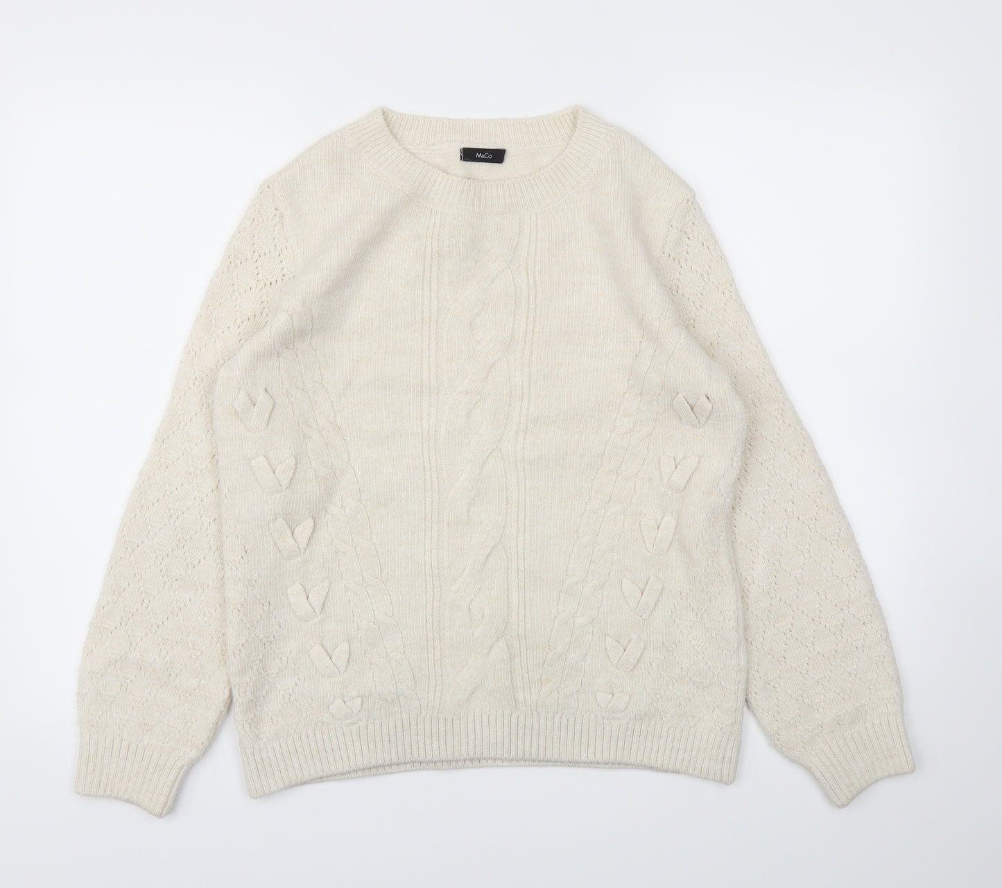 M&Co Womens Ivory   Pullover Jumper Size 10