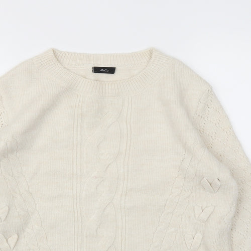 M&Co Womens Ivory   Pullover Jumper Size 10