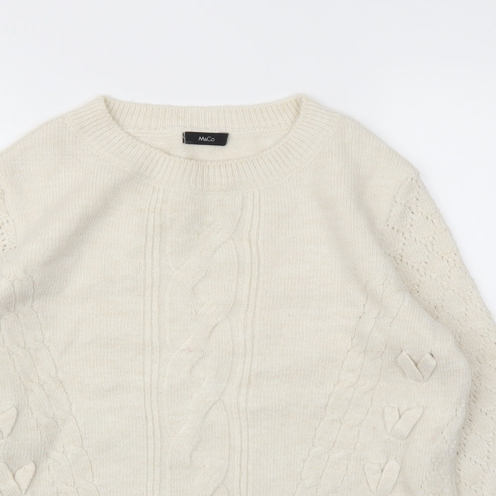 M&Co Womens Ivory   Pullover Jumper Size 10