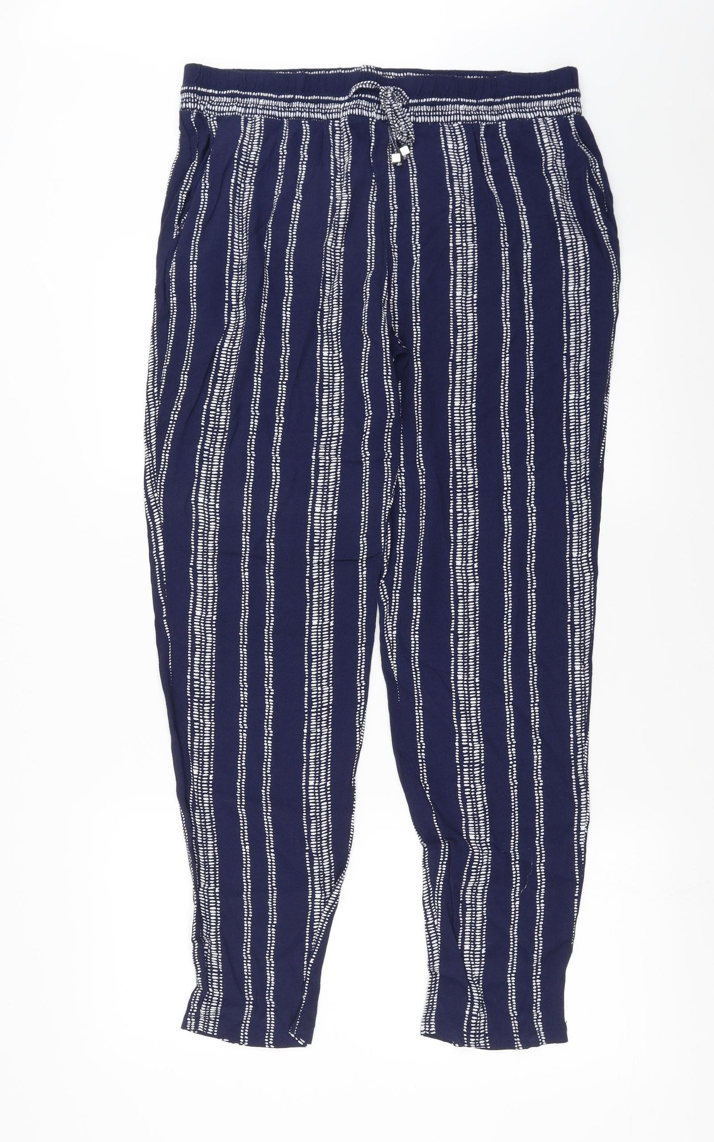 Papaya Womens Blue Striped  Trousers  Size 14 L31 in