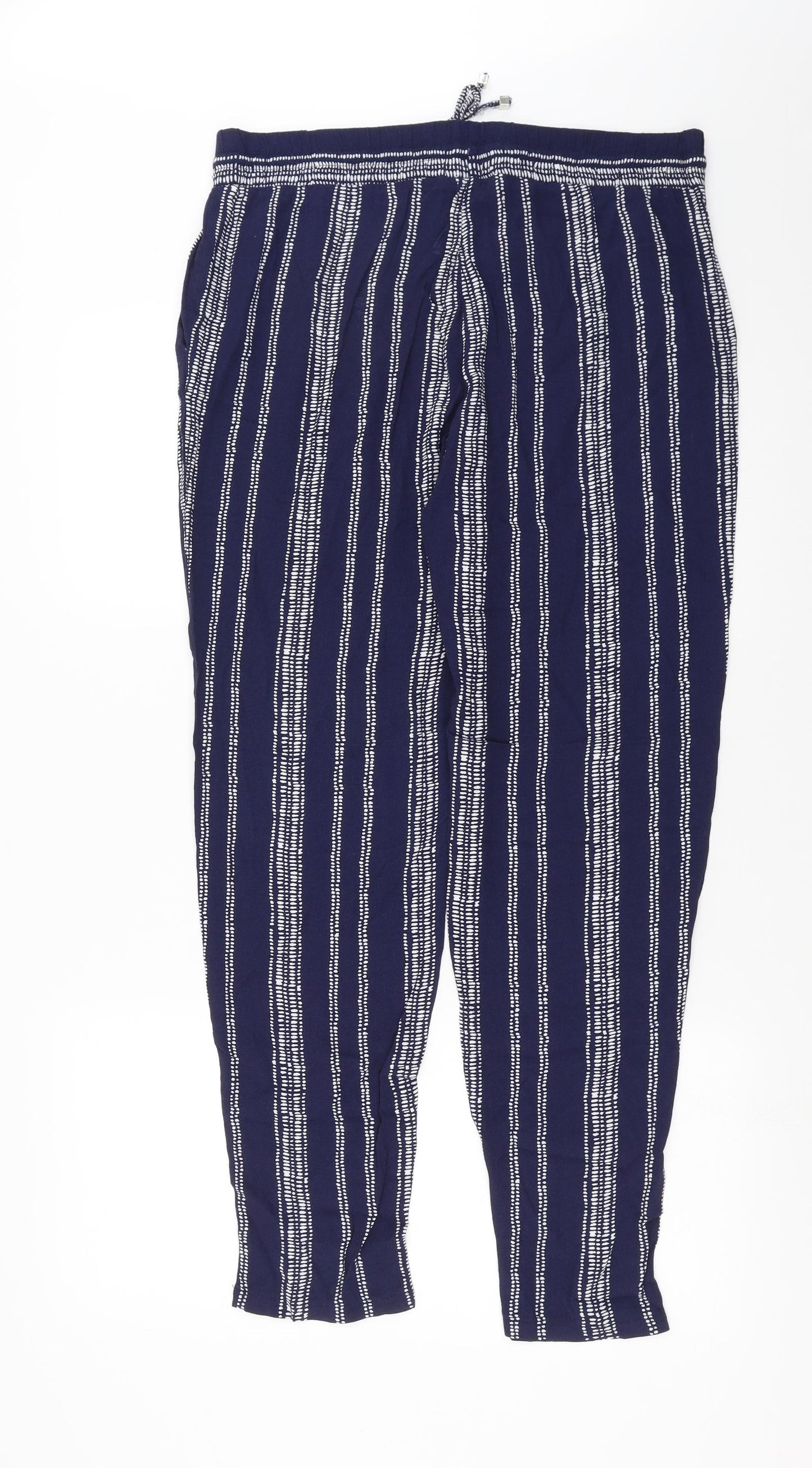 Papaya Womens Blue Striped  Trousers  Size 14 L31 in
