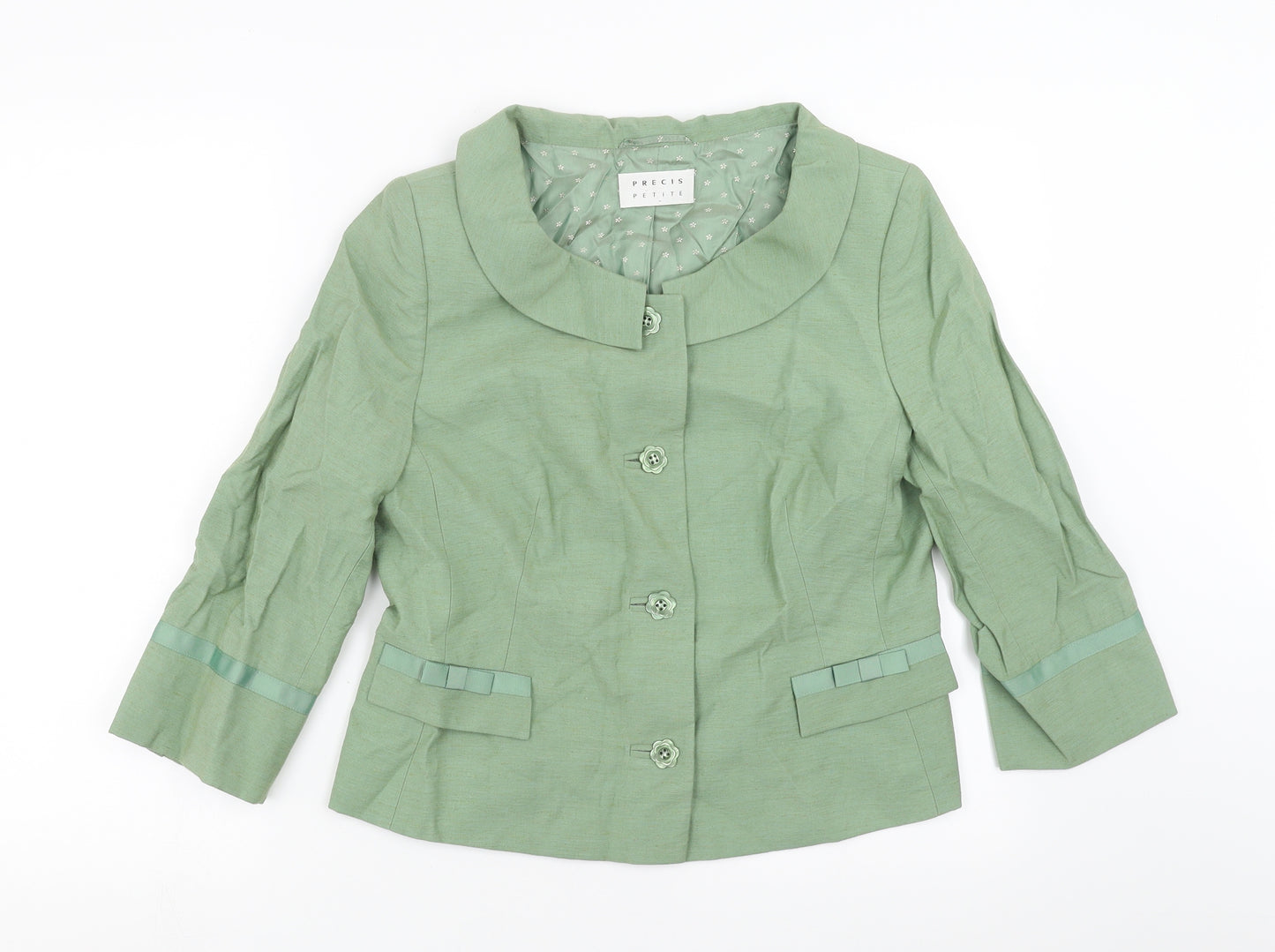 PRECIS PETITE Womens Green   Jacket Suit Jacket Size 12