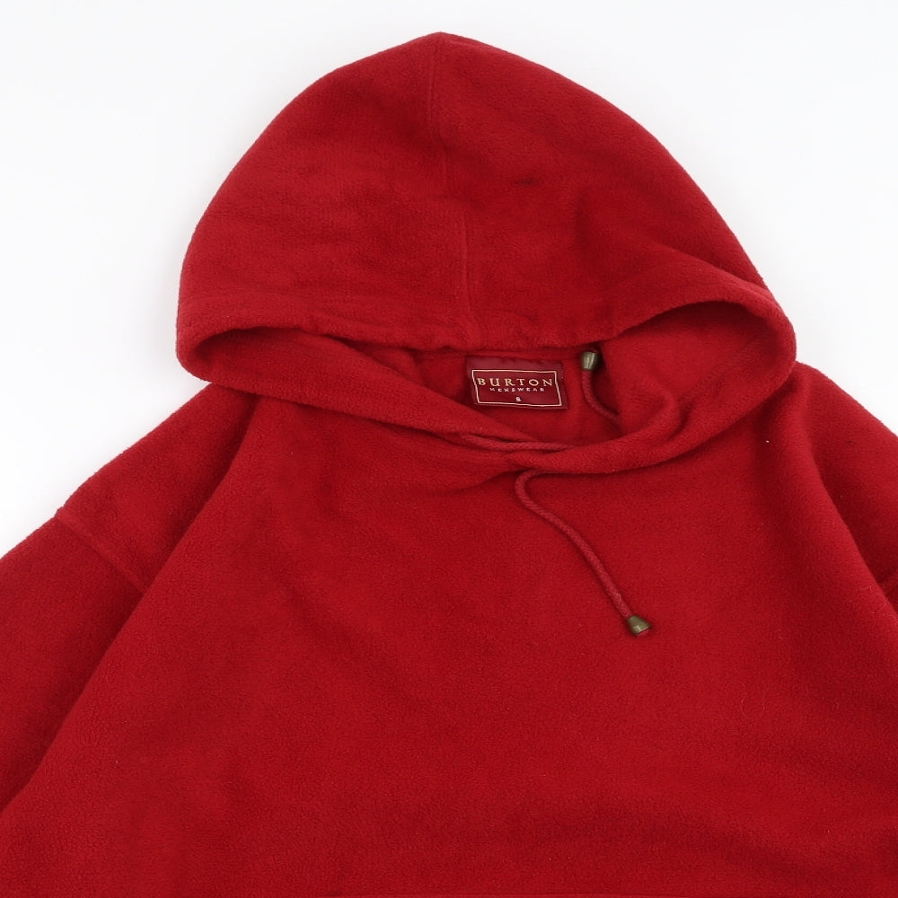 Burton Mens Red  Fleece Pullover Hoodie Size S
