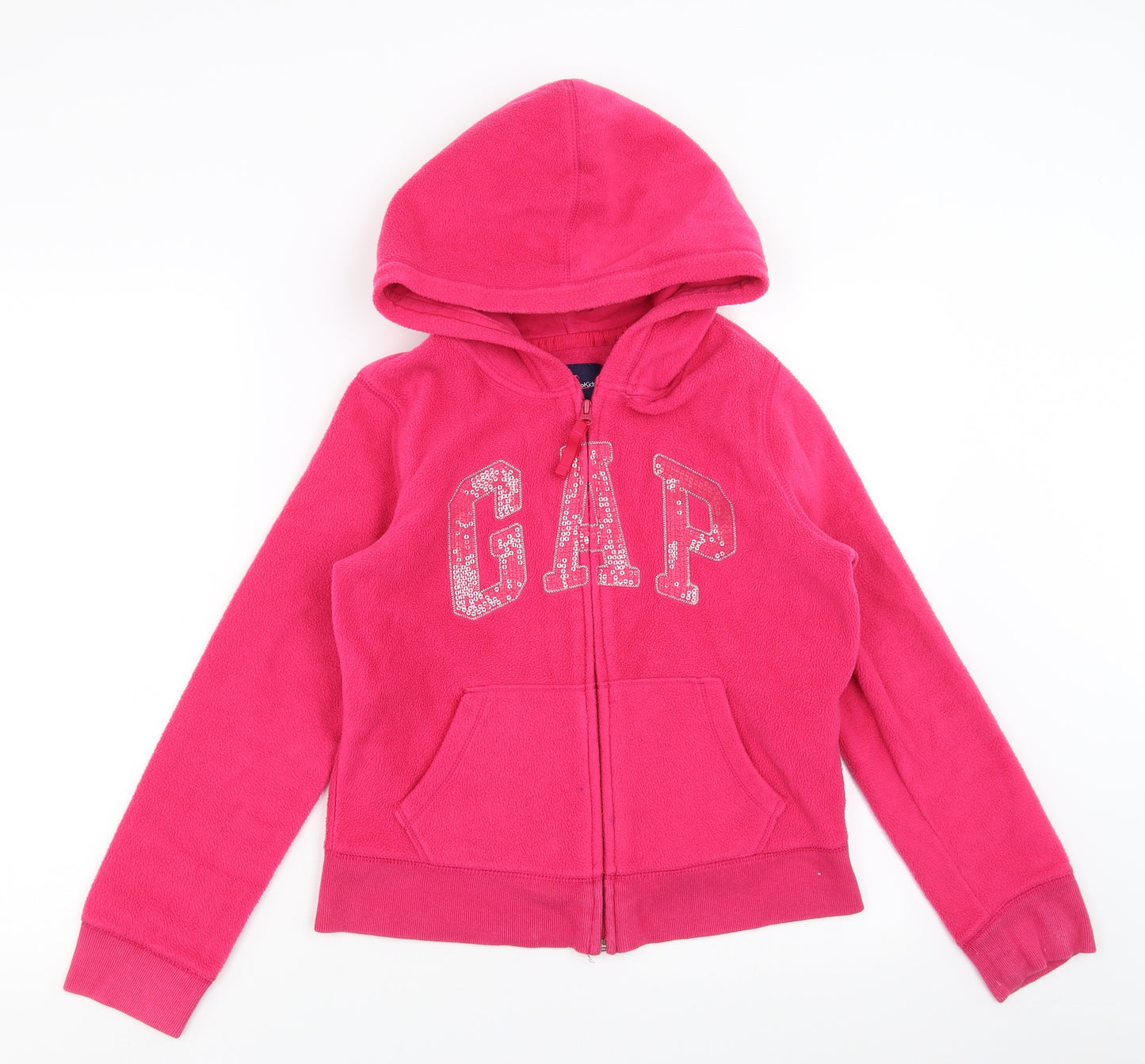 gap kids Girls Pink  Fleece Full Zip Hoodie Size 13 Years  - Sequin