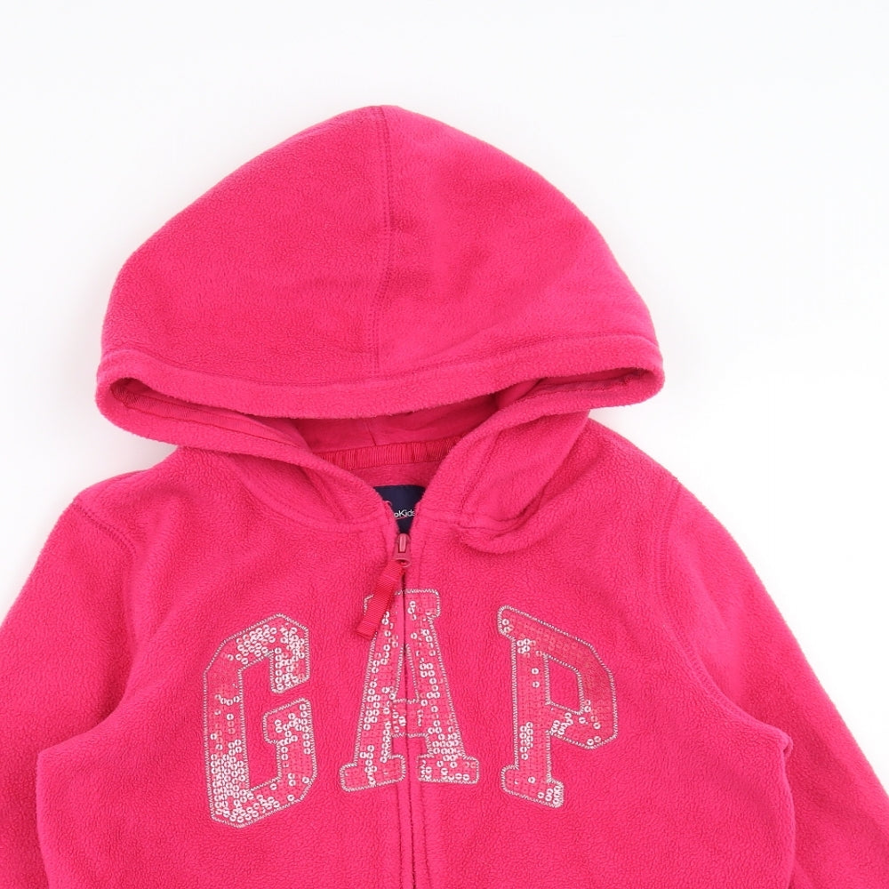 gap kids Girls Pink  Fleece Full Zip Hoodie Size 13 Years  - Sequin
