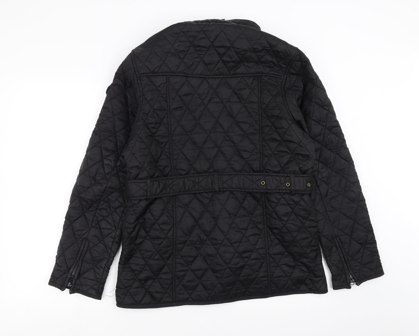 Barbour Womens Black Argyle/Diamond  Quilted Coat Size M