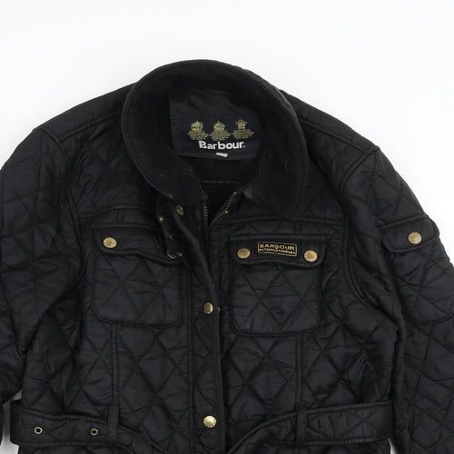 Barbour Womens Black Argyle/Diamond  Quilted Coat Size M