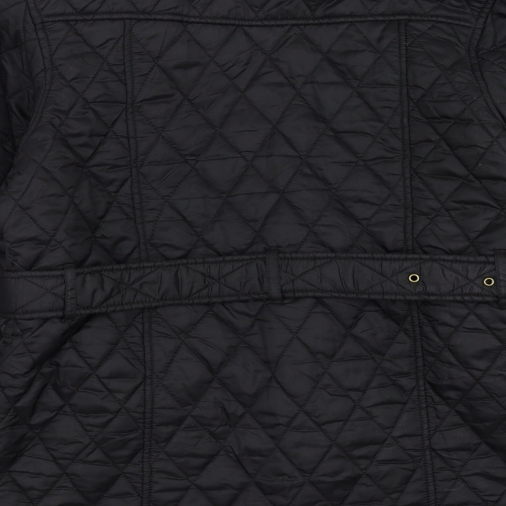 Barbour Womens Black Argyle/Diamond  Quilted Coat Size M