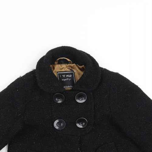 NEXT Girls Black   Pea Coat Coat Size 2-3 Years
