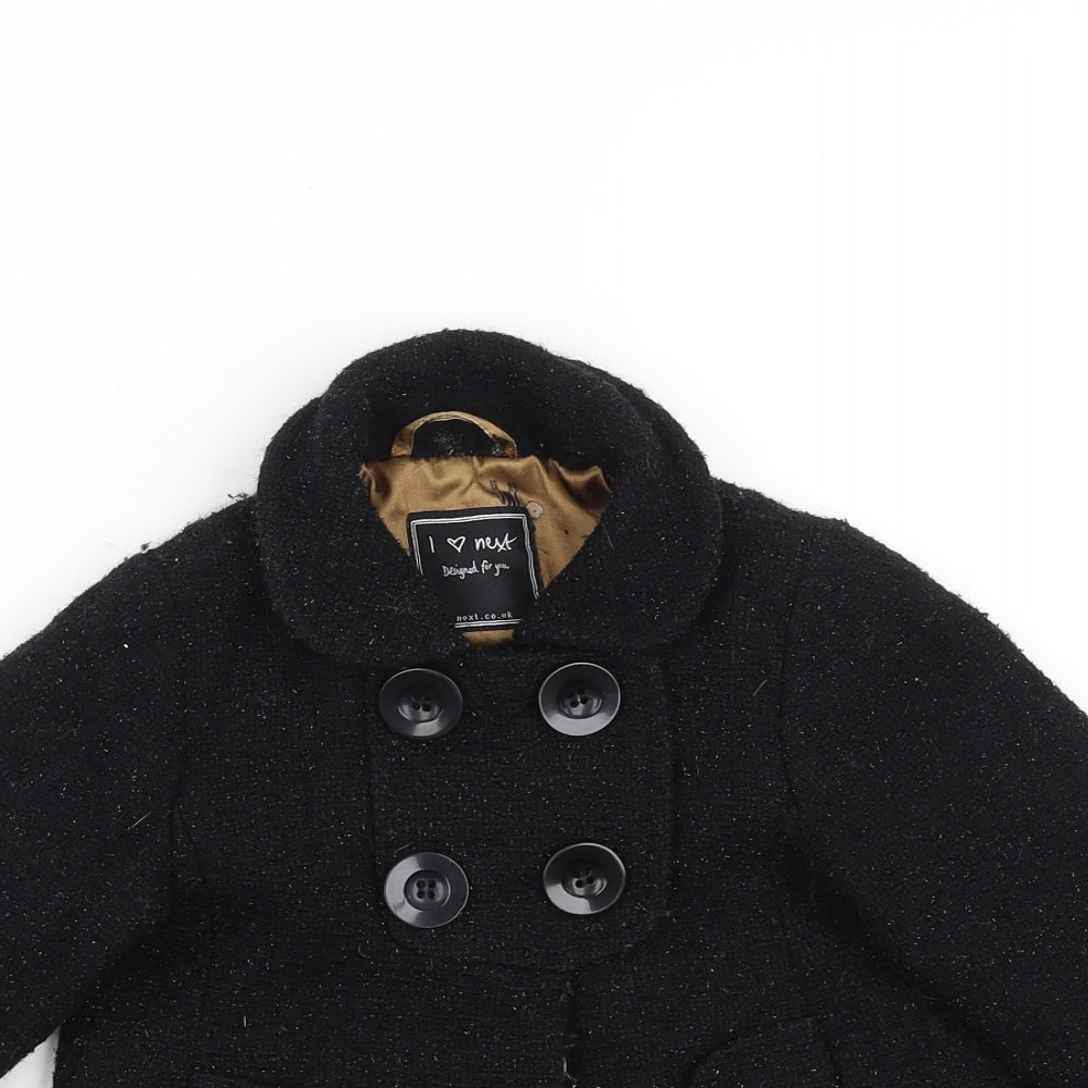 NEXT Girls Black   Pea Coat Coat Size 2-3 Years