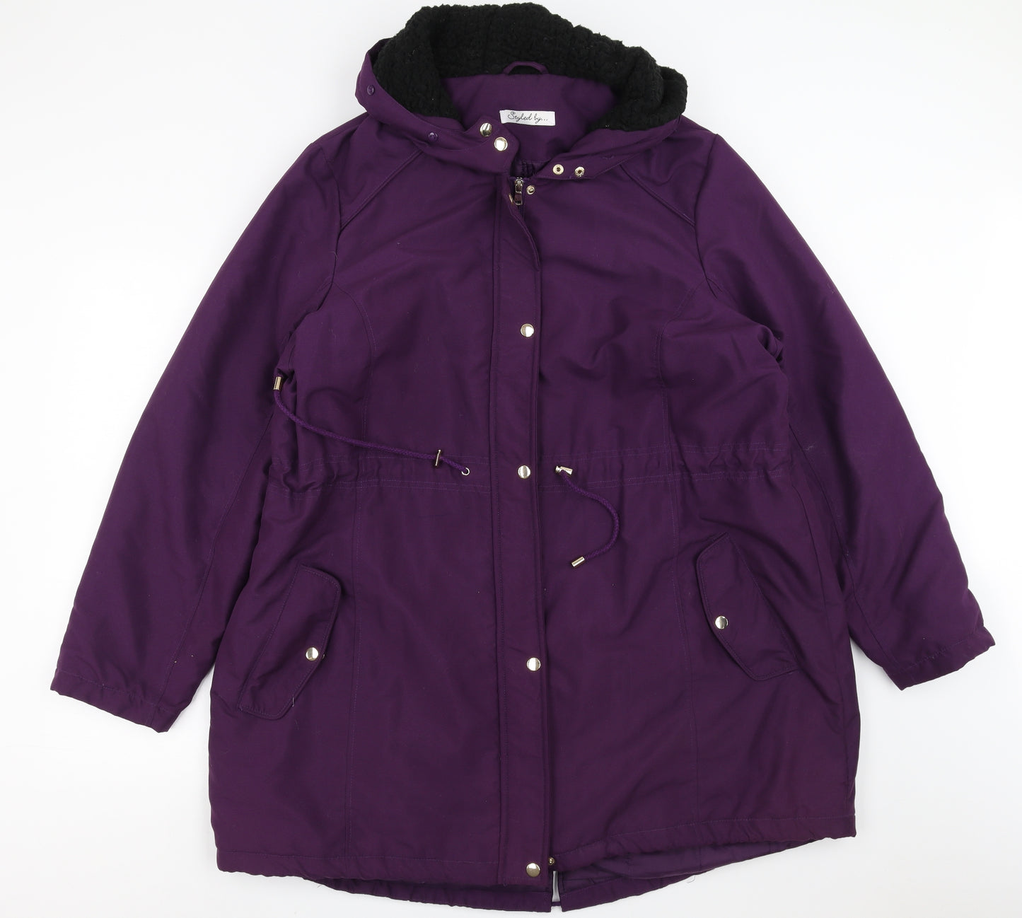 Styled By... Womens Purple   Parka Coat Size 22