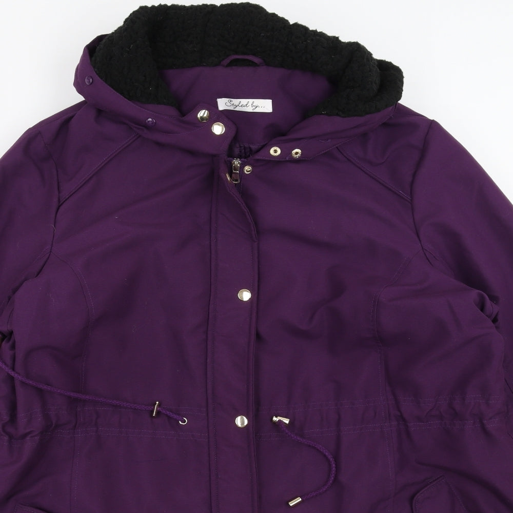 Styled By... Womens Purple   Parka Coat Size 22