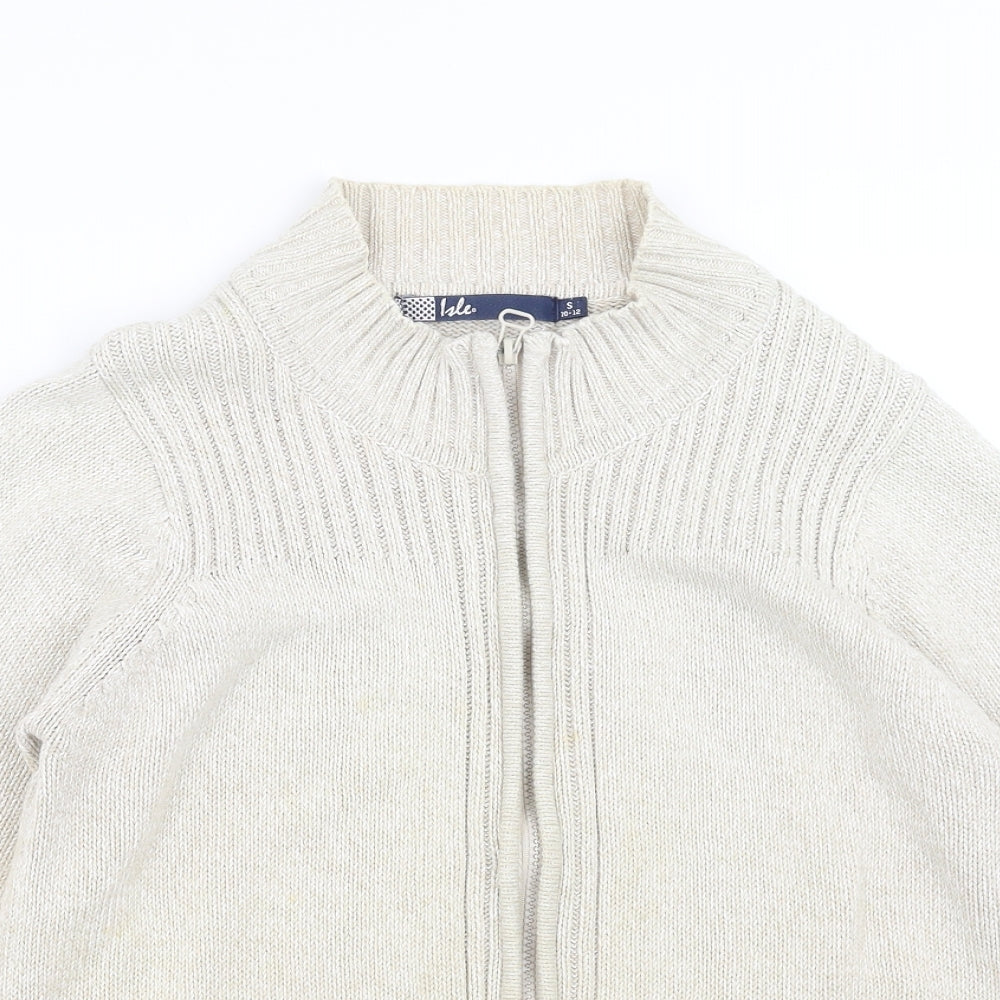 ISLE Womens Beige   Full Zip Jumper Size S