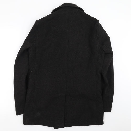 F&F Mens Black Herringbone  Jacket Coat Size S